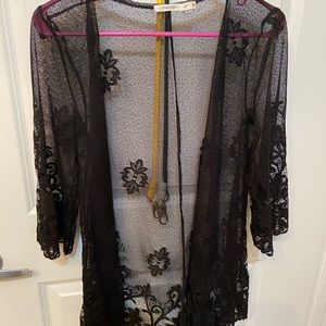 Black Laced Kimono